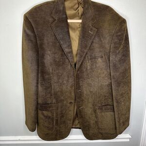 Inserch Blazer Jacket Sport Coat Textured Poly Blend Italy BROWN Mens Large